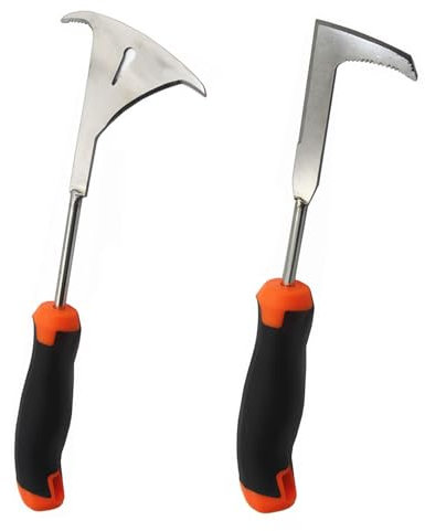 ROSYLEVE 2PCS Herramientas de Deshierbe,Desmalezador Desherbador Manual de Acero Inoxidable para Eliminar Musgo y Malas Hierbas en Las Juntas de Losas,Herramientas Jardineria