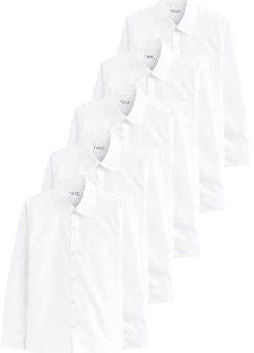 NEXT Jungen Langarmhemden im Slim-Fit (3-17 Jahre), 5er-Pack 98-182