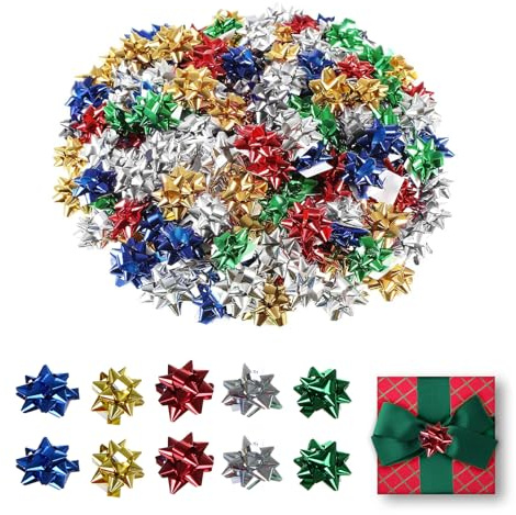 50Stück Geschenkschleifen Selbstklebend Weihnachten für Christmas Einpacken | Geschenk Schleifen Selbstklebende Kleine Geschenkschleife Set,Gift Deko Fertige Bunt Bow für Weihnachts Verpackunggeschenke