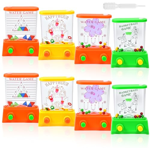 Huucozn 8 Stück Wasserflipper Wasser Flipper Mitgebsel Kindergeburtstag Gastgeschenke Geduldspiele Give Aways Handheld Wasserspiel mini Spiele für Kinder Spielzeug Mini Wasser Ring Spiel Weihnachten