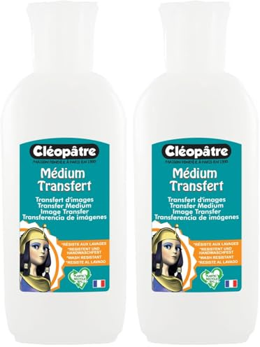 CLEOPATRE - Médium Transfert Transparent - permet de transférer facilement directement des images sur tout support - Flacon 100 g (Lot de 2)