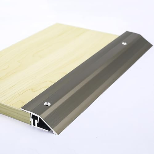 Doorway Floor Transition Strip - Edge Trim Banding with Snap Track，Laminate Ramp Gap Cover Sealant Strip, Easy to Clean, for Uneven Tile Flooring(Grey,W5.5cm)