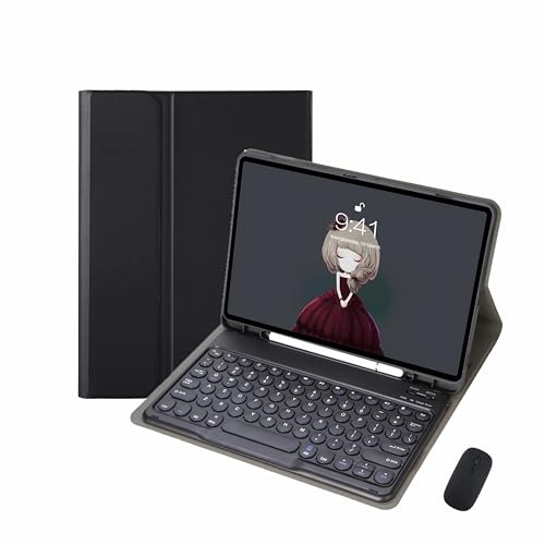 CGCSYZ Keyboard Case for Samsung Galaxy Tab S8+/S7+ 2022/2021 Detachable Wireless Bluetooth Keyboard Slim Folio Smart Cover with S Pen Holder for Galaxy Tab S7/S8 Plus 12.4,Black (Black)