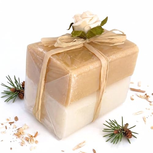 Schafmilchseife Geschenkset 2er Set 2x100 g Naturseife Classic Zirbe | 2 Handverpackte Naturseifen mit Schafmilch, Lanolin und Pflanzenölen: Classic und Zirbe – Geschenk für Mama und Oma