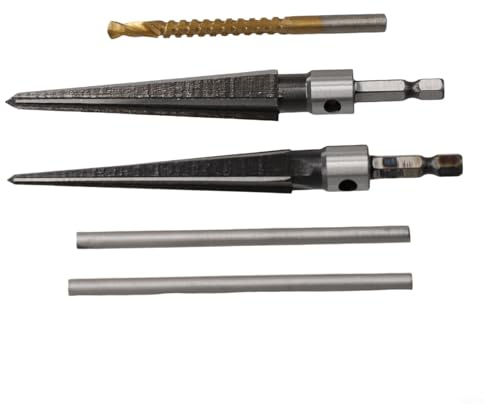 Kegelloch-Vorbereitungs-Set mit 3–13 mm und 5–16 mm Reibahlen, Sechskantgriff und 6 mm Bohrer für Holzbearbeitungsgenauigkeit