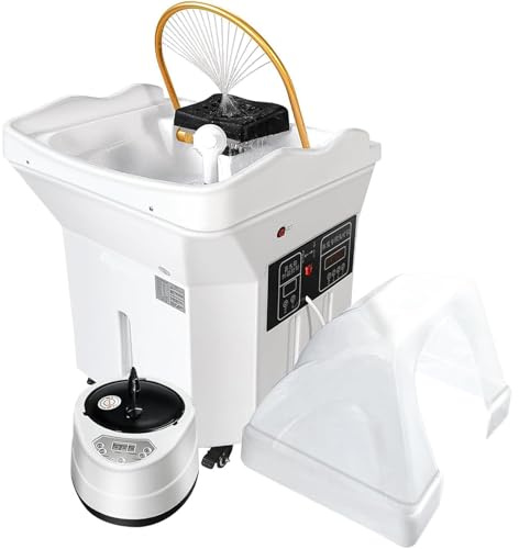 Bac À Shampoing À Circulation d'eau Pro Head Spa Equipment avec Réservoir De 60 L,Circulation d'eau, luminothérapie, Soins Capillaires Tout-en-Un