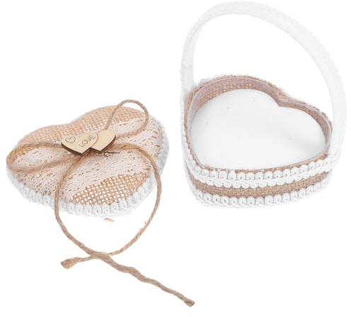 Lurrose Boîte à Bijoux Mariage en Jute Poignée, Style Rustique Khaki
