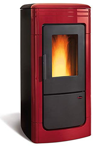 La Nordica - Extraflame Stufa a pellet per acqua Liliana Idro (23 kW) in ceramica Bordeaux