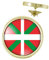 Pin's Doré 20mm Drapeau Euskadi Basque Euskara Croix Symbole Pays Basque 64 Biarritz