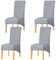 KELUINA Feste Gewebe-Ausdehnung XL-Stuhlhussen der hohen Rückseite für Esszimmer, Spandex-große Esszimmerstuhl-Schonbezüge für Hauptlebensrestaurant-Hotel (Light Gray,Set of 4)