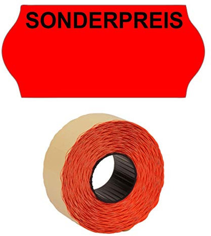 1.500 Preisetiketten 26x12mm leuchtrot Sonderpreis permanent (1 Rolle), Aktion Kennzeichnung, Etiketten für Preisauszeichner | PB-Onlinehandel