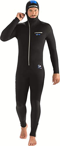 Cressi Diver Man All-in-One - Einteiliger Ultrastretch Neoprenanzug zum Tauchen, Herren 7mm, Schwarz/Blau, XXXXL