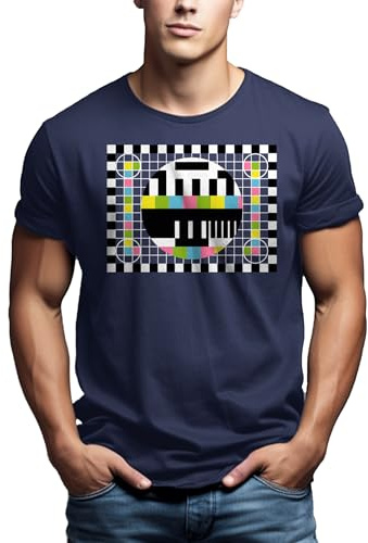 MAKAYA Lustige Tshirts Geschenke Theory T-Shirt Testbild Herren/Männer Blau Größe XL