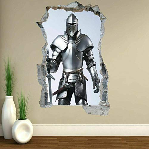Wandtattoo - Ritter Schwert Wandkunst Aufkleber Wandtattoo Vinyl Poster Dekor Kinder Schlafzimmer Fc27 3D Aufkleber für die Wand - Wanddekoration - 80x125cm