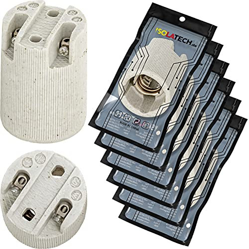 ISOLATECH 6pcs E14 douille de lampe céramique LED lampes à économie d'énergie (max.250V/4A) ampoules Accueil cuisine réfrigérateur salle de bains plafond support encastrer résistant à la chaleur