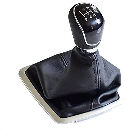 WYTXH Schaltknauf Hebel Manuell 5 6 Gang Fit Für Ford Focus 2 MK2 FL C-MAX 2006-2011MK3 MK4 MK7 Galaxy Mit Leder Staubdichte Abdeckung-Schwarz-5_Speed