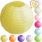 Time to Sparkle Tissue Paper Round Lanterns LampShade Lamp Shade Wedding Birthday Party Decoration | Gold Yellow, 8(20cm) |