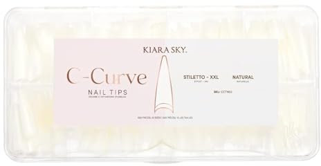 Pre Shaped False Nail Tips - Stiletto XXL - Natura