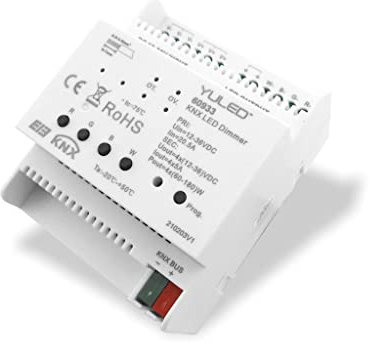 YULED LED KNX-BUS Controller für die Hutschiene SR-9511FA-DIN 4Kanal KNX-Steuergerät 4x5A 12-36V DC für LED Streifen Strip geeignet