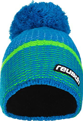 Reusch Strickmütze für Damen & Herren | warm & Winddicht | mit Fleecefutter | elastische Passform, mit Bommel, Wintermütze für Ski, Wandern, Outdoor & Freizeit, Noah Beanie