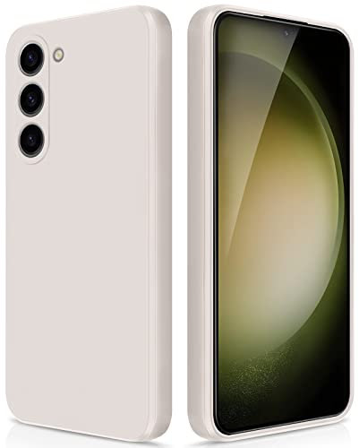 GiiYoon Coque pour Samsung Galaxy S23 5G Case en Silicone, Etui de Protection Antichoc Etui Housse Silicone Ultra-Mince avec Couche Intérieure en Fibre et Protection pour Caméra, Blanc