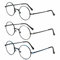 KoKoBin 3 Packs Round Frame Reading Glasses Blue Light Blocking Reader Metal Full Frame Retro Glasses (3 Pairs, 1, diopters)