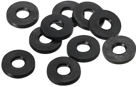 PATIKIL M4 Arandela Plana de Goma, 40Pcs Arandela Plana de Plástico Redondo Juntas Toricas Sellado Espaciador para Tubería Manguera Sujetador Perno, 4x9x1.2mm (ID*OD*Gorsor), Negro