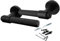 Betley Butterfly Knurled Door Handles Matt Black Loop & Neck Lever on Round Rose Latch Handle for Internal Wooden Doors for Home and Office Luxe
