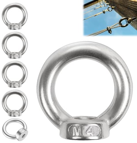 5 Stück Ringmuttern M4, Ringmutter, M4 Edelstahl Ringmutter, Augenmutter 304 Edelstahl, Ringösen M4, Ringösen Gewinde, Augenmuttern, Ringmutter Edelstahl, Ösenmutter Ringmuttern