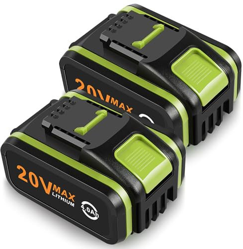 2 Pack 4.0Ah 20V Battery for Worx, ASUNCELL Li-ion Replacement Battery for Worx 20V WA3551, WA3551.1 WA3553 WA3553.2 WA3641 WG629E WG546E WU268 WX166.4 Compatible with Worx 20V Cordless Power Tools