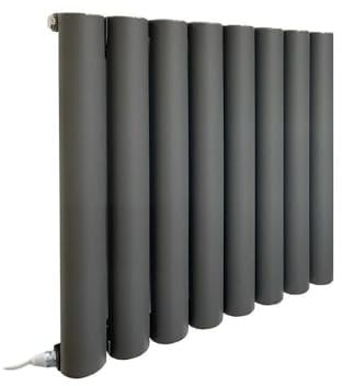 555mm(w) x 600mm(h) Ariel Anthracite Aluminium Horizontal Electric Radiator - 500W PTC