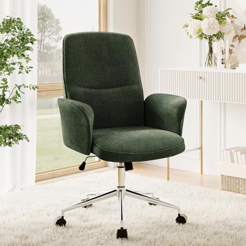 COLAMY High Back Shell-förmigen Bürostuhl, Moderne ergonomische Home Computer Schreibtischstuhl mit Einstellbarer Höhe, Swivel Rolling Lounge Task Chair für Erwachsene Arbeiten/entspannen, Grün