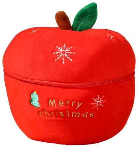 JAWSEU Weihnachten Apfel Kuscheltier, Plüschpuppe mit Weihnachten Motiven wie Schneemann, Weihnachtsmann, Hirsche, Weihnachtsbaum und Apfel, ideal für Weihnachtsdekoration, Geschenk oder Kuscheltier