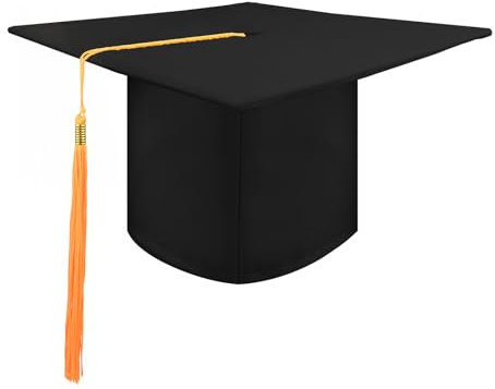 AUYAO Bachelor Hut Abschluss Hut Unisex Doktorhut Verstellbar Graduation Cap hüte Geschenk für Abitur Studium Master Bachelor Abschluss Examen Hochschule Doktortitel Student (Schwarz, Goldene Quasten)