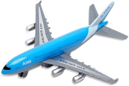 UOCAI Airbus A380 Flugzeug Spielzeug – Mini Metall Flugzeug Modell 14 cm | Airplane Modelle, mit Rückziehfunktion, Perfekt als Flughafen Spielzeug, Geschenk