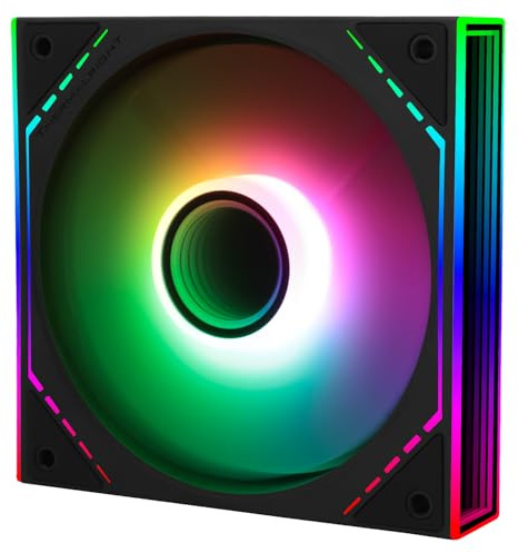 TR-Thermalright CPU-fläkt TL-M12R-S på 120 mm, chassifläkt med spegelljuseffekt ARGB, tyst PC-kylare, 23,2 dBA, bakre luftutlopp