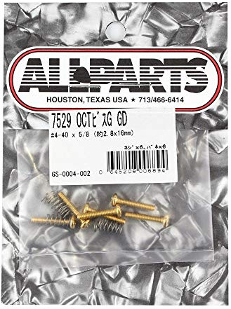 6 Bridge Length Screws w/Springs 5/8 Gold Allparts GS-0004-002