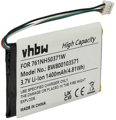 vhbw Batterie Compatible avec Navigon 8110, 8310, 8130 GPS, Appareil de Navigation (1300mAh, 3,7V, Li-polymère)