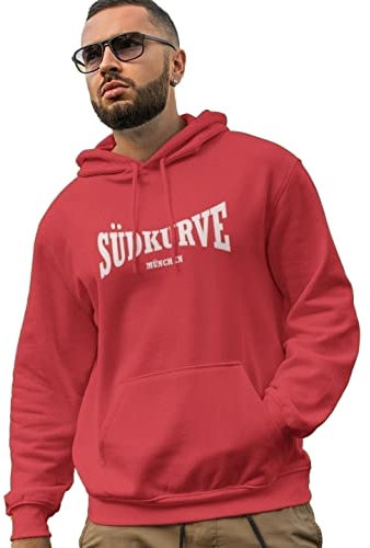 World of Football Herren Pullover Hoodie Südkurve München Bayern rot rot - XXL
