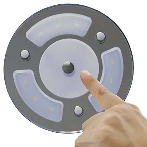 lighteu, 12 V 2,6 W zweifarbige (Warmweiß/Blau) Flächenleuchte, Gebäude-LED-Deckenleuchte mit Touch-Schalter und Touch-Dimmer für Boot, Yacht und Wohnwagen, Wohnmobil, R10