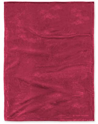 TOM TAILOR 0237798 Wohndecke Angorina-Fleece Microfaser Super Soft 1x 150x200 cm cherry red