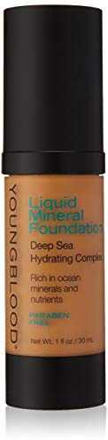 Youngblood Clean Luxury Cosmetics Liquid Mineral Foundation, Tahitian Sun | Dewy Mineral Lightweight Full Coverage Makeup for Dry Skin Poreless Flawless Tinted Glow | Vegan, Cruelty Free, Gluten-Free