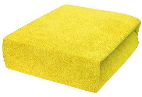 SPANNBETTLAKEN MIT NEUSTER TECHNIK HERGESTELLT mit Gummizug Frottee Frotte 80x160, 80x180, 80x200-23 Farben 80x200, Gelb
