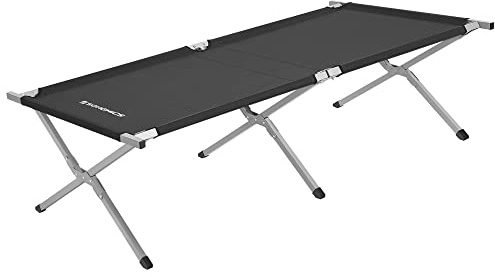SONGMICS Feldbett, klappbar, Campingbett, Gästebett, 210 x 72 x 45 cm, max. statische Belastbarkeit 260 kg, Reisen, Outdoor, schwarz GCB21H