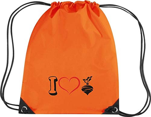 Shirtstown Premium Gymsac légumes I Love Betterave Betterave Sucrière, Orange