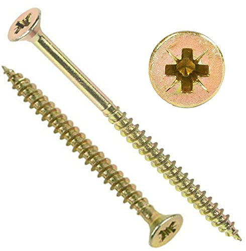 5.0 x 80mm Packs of 1000, 10g (5mm) Professional TIMCO Yellow Wood Screw POZI COUNTERSUNK - Free UK DELIVERY