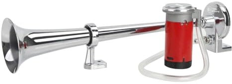 Rupse Hupe Luft Horn Kit, Lufthorn Drucklufthorn auto Horn mit Kompressor 12V für PKW LKW Booten Motorrädern (Silber)