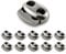 Set edle Metall - Kordel-Stopper/Kordel-Klemme (Doppellochung) für Seile, Jacken UVM. Aus Metall, Marke: Ganzoo (10er Set, Silber)
