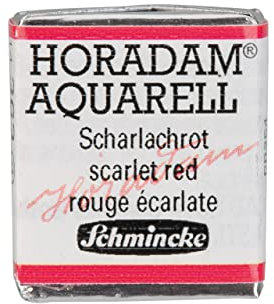 Schmincke – HORADAM® AQUARELL - feinste Künstler-Aquarellfarben, 363 Scharlachrot, 14 363 044, 1/2 Näpfchen