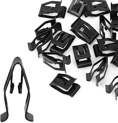 Uxcell Black Metal Car Dash Dashboard Console Trim Retainer, 20Pcs
